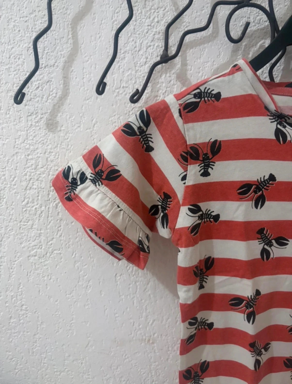 T-shirt Fille Zeeman - Rayures Rouges & Homards - 5/6 Ans – photo 3